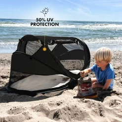 Deryan Reisebetten-Kleinkind Luxe Campingbett - Black