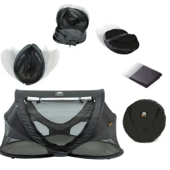 Deryan Reisebetten-Kleinkind Luxe Campingbett - Black