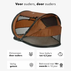 Deryan Reisebetten-Kleinkindbett Luxe mit Matratze – Karamell