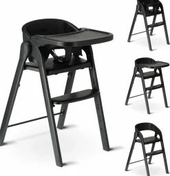 Deryan Luxe klappbarer Hochstuhl - Black<Kinder Kinderstühle