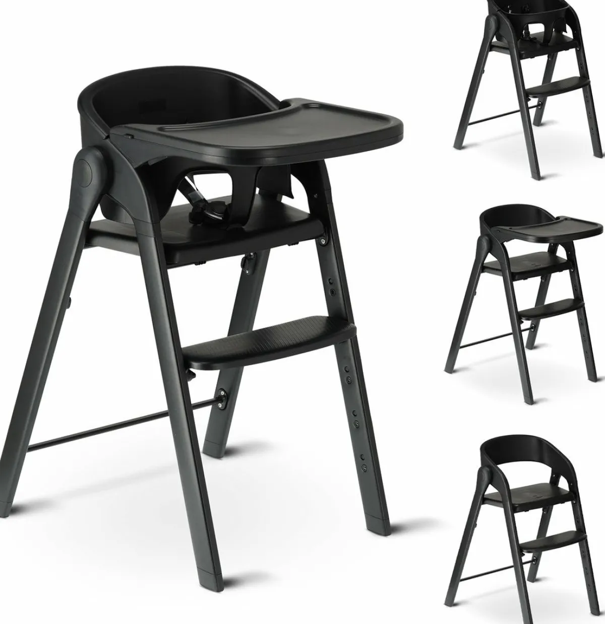 Deryan Luxe klappbarer Hochstuhl - Black<Kinder Kinderstühle