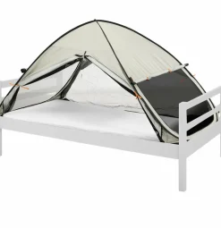 Deryan Luxus 200 x 90 cm Verdunkelnde Bettzelt - Ivory< Moskitonetze