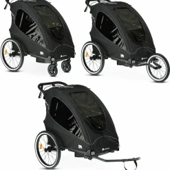 Deryan Bollerwagen^Luxus 3-in-1 Fahrradanhänger - Black