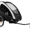 Deryan Hundefahrradanhänger-Luxus 3-in-1 Fahrradanhänger - Black/Cream