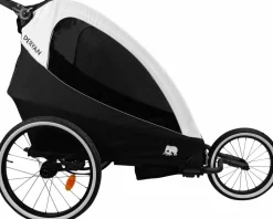 Deryan Hundefahrradanhänger-Luxus 3-in-1 Fahrradanhänger - Black/Cream