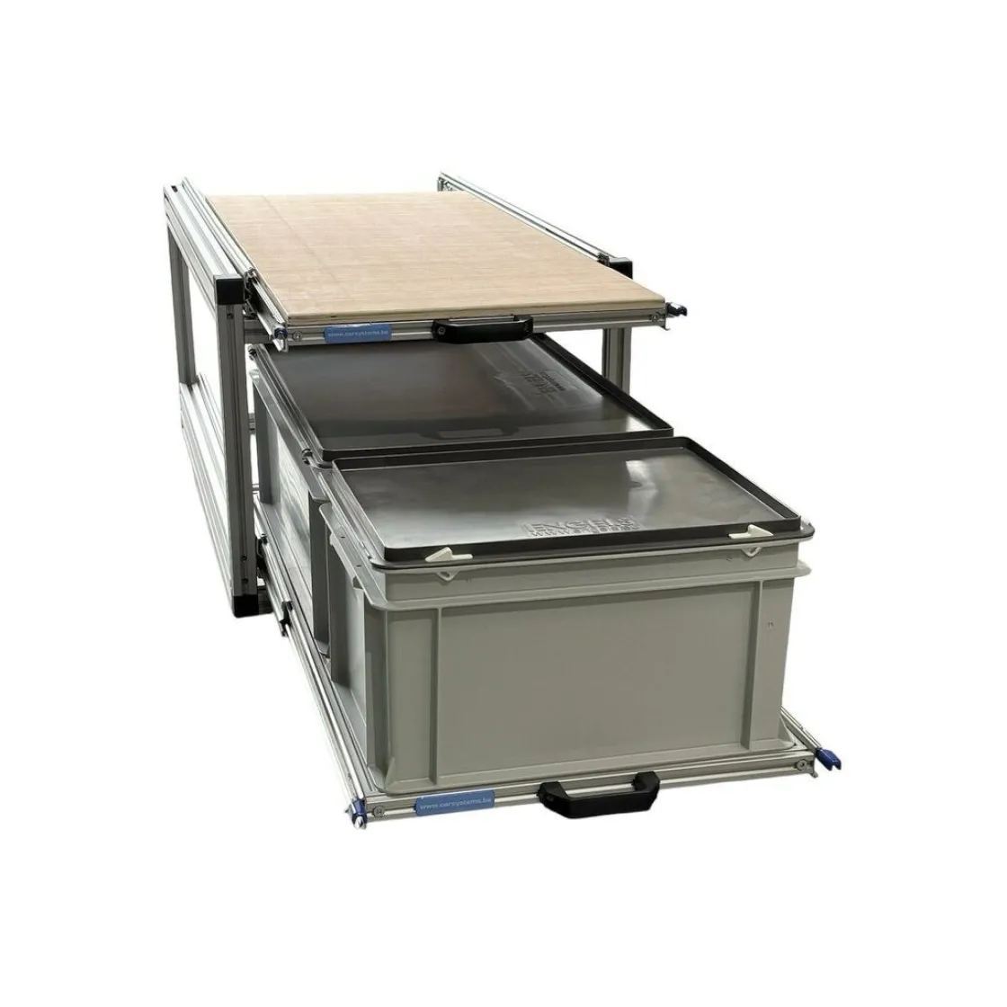 Markenlos Heckauszüge^Doppel 90×40 cm Heckauszug mit 2 Boxen und Multiplexplatte