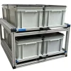 Markenlos Doppel Alu Heckauszug mit 6 geschlossenen Boxen - 80×60 cm< Heckauszüge