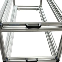 Markenlos Heckauszüge^Doppel- Schiebe 120x40cm - geschlossene Boxen und Holzplatte