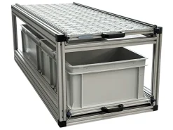 Markenlos Heckauszüge-Doppel-Heckauszug 120×40 cm – 3 offene Boxen und Riffelblech