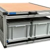 Markenlos Heckauszüge^Doppel-Heckauszug 80×60cm Multiplexplatte 3 geschlossene Boxen