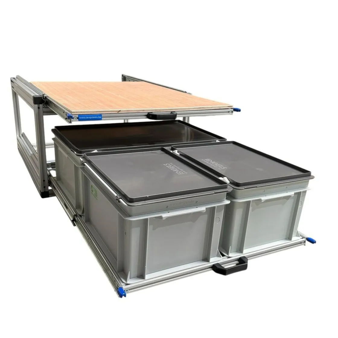 Markenlos Heckauszüge^Doppel-Heckauszug 80×60cm Multiplexplatte 3 geschlossene Boxen