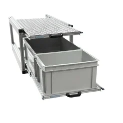 Markenlos Heckauszüge-Doppel-Heckauszug mit 2 offene Boxen und Alu platte - 90 × 40 cm
