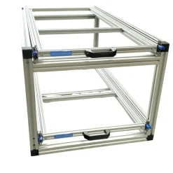 Markenlos Heckauszüge-Doppel-Heckauszug mit 2 offene Boxen und Alu platte - 90 × 40 cm