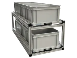 Markenlos Doppel-Schiebeframe 120x40 cm für Camper mit offenen Boxen< Heckauszüge