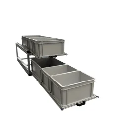 Markenlos Doppel-Schiebeframe 120x40 cm für Camper mit offenen Boxen< Heckauszüge