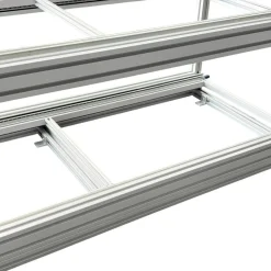 Markenlos Heckauszüge^Doppelter Alu-Heckauszug mit 3 Boxen und Alu Deckplatte - 80x60cm