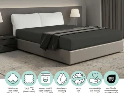DoubleDry Spannbettlaken-Home 90 x 200 cm Spannbettlaken - Anthrazit