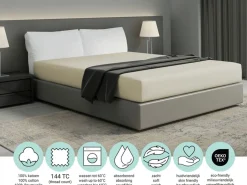 DoubleDry Spannbettlaken-Home 140 x 200 cm Spannbettlaken - Creme