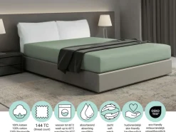 DoubleDry Spannbettlaken^Home 180 x 200 cm spannbettlaken - Green