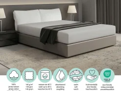 DoubleDry Jersey 160 x 200 cm Spannbettlaken - Light grey< Spannbettlaken