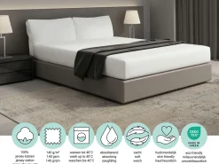 DoubleDry Spannbettlaken-Jersey 180 x 200 cm Spannbettlaken - White