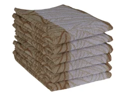 DoubleDry Geschirr- & Küchentücher^Leaves 50 x 50 cm 6-er Set Küchentüchern - Hellbeige