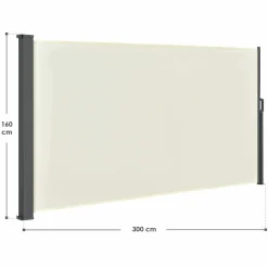 Markenlos Sonnensegel|Sonnensegel-Dubai 300 x 160 beige Seitenmarkise