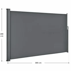 Markenlos Sonnensegel|Sonnensegel^Dubai 300 x 200 grau Seitenmarkise