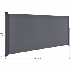 Markenlos Sonnensegel|Sonnensegel-Dubai 500 x 160 grau Seitenmarkise
