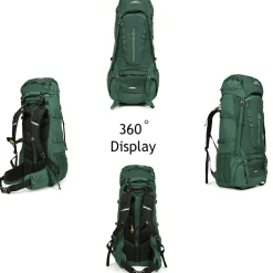 Dutch Mountains 65-75 liter backpack mit Regenschutz - Green< Backpacks