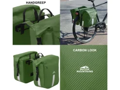 Dutch Mountains Fahrrad Zubehör|Fahrradtaschen-46 Liter doppelte Fahrradtasche - Green