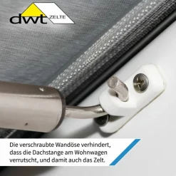 dwt Zelte Wintervorzelte Wohnwagen-DWT Cortina III 200x150 cm Wohnwagenteilzelt - Grey