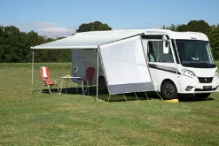 dwt Zelte Wohnwagen Sonnendach Mit Seitenwände|Seitenwände-DWT Happy Sun Seitenwand XL weiß Markisenseitenwand