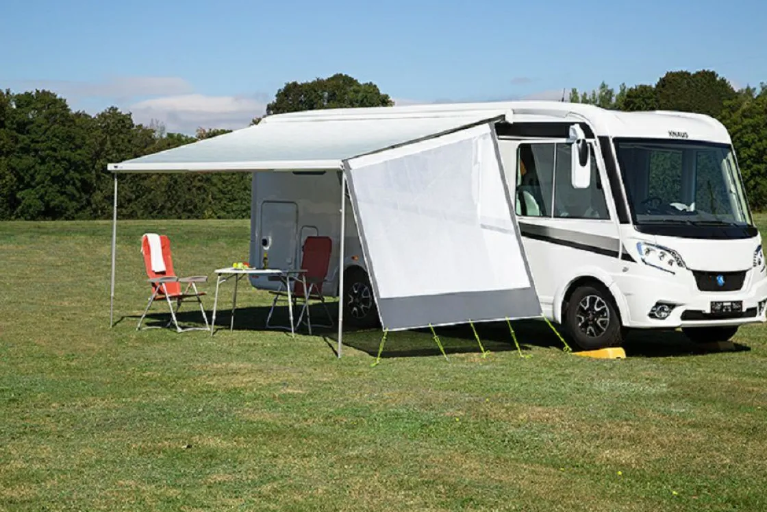 dwt Zelte Wohnwagen Sonnendach Mit Seitenwände|Seitenwände-DWT Happy Sun Seitenwand XL weiß Markisenseitenwand