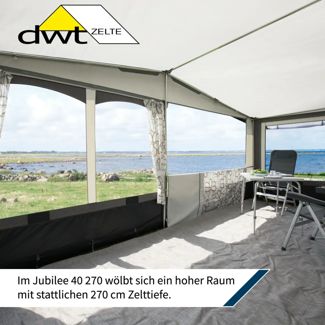 dwt Zelte Reisevorzelte|Volleinzug Vorzelte^DWT Jubilee 40 270 Größe 11 (851 - 880) Stahl Wohnwagenvorzelt