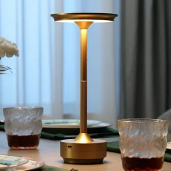 Warmpi Campinglampen Aufladbar|Campinglampen Aufladbar-Eclips LED Tischlampe - Gold