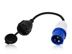 Markenlos Cee Adapter^ELP Schuko-Kontrastecker auf CEE-Stecker Adapterkabel