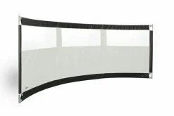Esvo Windschutz-gebogen Mistral PVC 395 mit 3 schmale Fenster Windschutz