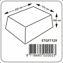 EuroTrail Cantoinic 225x175x100cm Grey rechteckige Abdeckung< Schutzhüllen Gartenmöbel