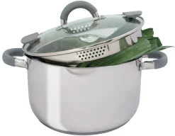 EuroTrail Töpfe & Pfannen^Gerona 2,2 Liter RVS Pfanne mit Deckel