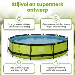 Exit-toys EXIT Lime 360x76cm Pool mit pump - Grün< Aufstellpools