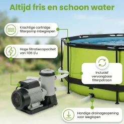 Exit-toys EXIT Lime 360x76cm Pool mit pump - Grün< Aufstellpools