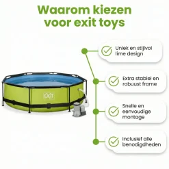 Exit-toys EXIT Lime 300x76cm Pool mit pump - Grün< Aufstellpools