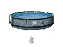 Exit-toys EXIT Stone 360x76cm Pool mit pump - Grau< Aufstellpools