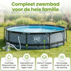 Exit-toys EXIT Stone 360x76cm Pool mit pump - Grau< Aufstellpools