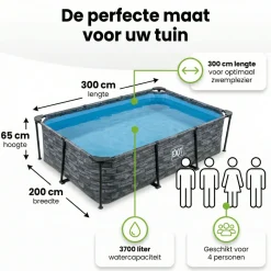 Exit-toys Aufstellpools-EXIT Stone 300x200x65cm Pool mit pump - Grau