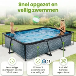 Exit-toys Aufstellpools-EXIT Stone 300x200x65cm Pool mit pump - Grau