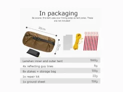 3F UL GEAR Trekkingzelte|Zelt 2 Personen-Lanshan Zelt – 3 Jahreszeiten – Braun