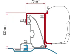 Fiamma Markisenhalterungen^F45 Adapter Ducato H2 Roof Rail >2006