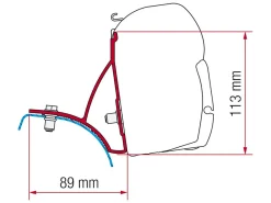 Fiamma Markisenhalterungen^F45 Adapter Trafic Vivaro Primastar ab 2001 bis 2015
